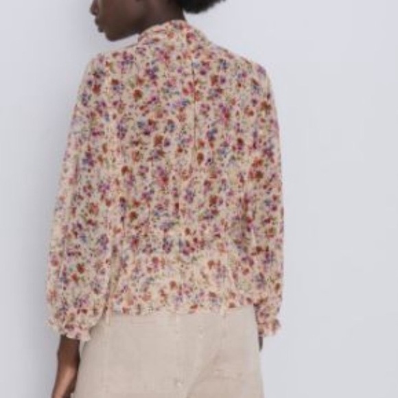 Zara Floral Sheer Blouse - Picture 4 of 6